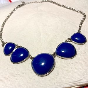 Blue and silver necklace with lobster clasp #042